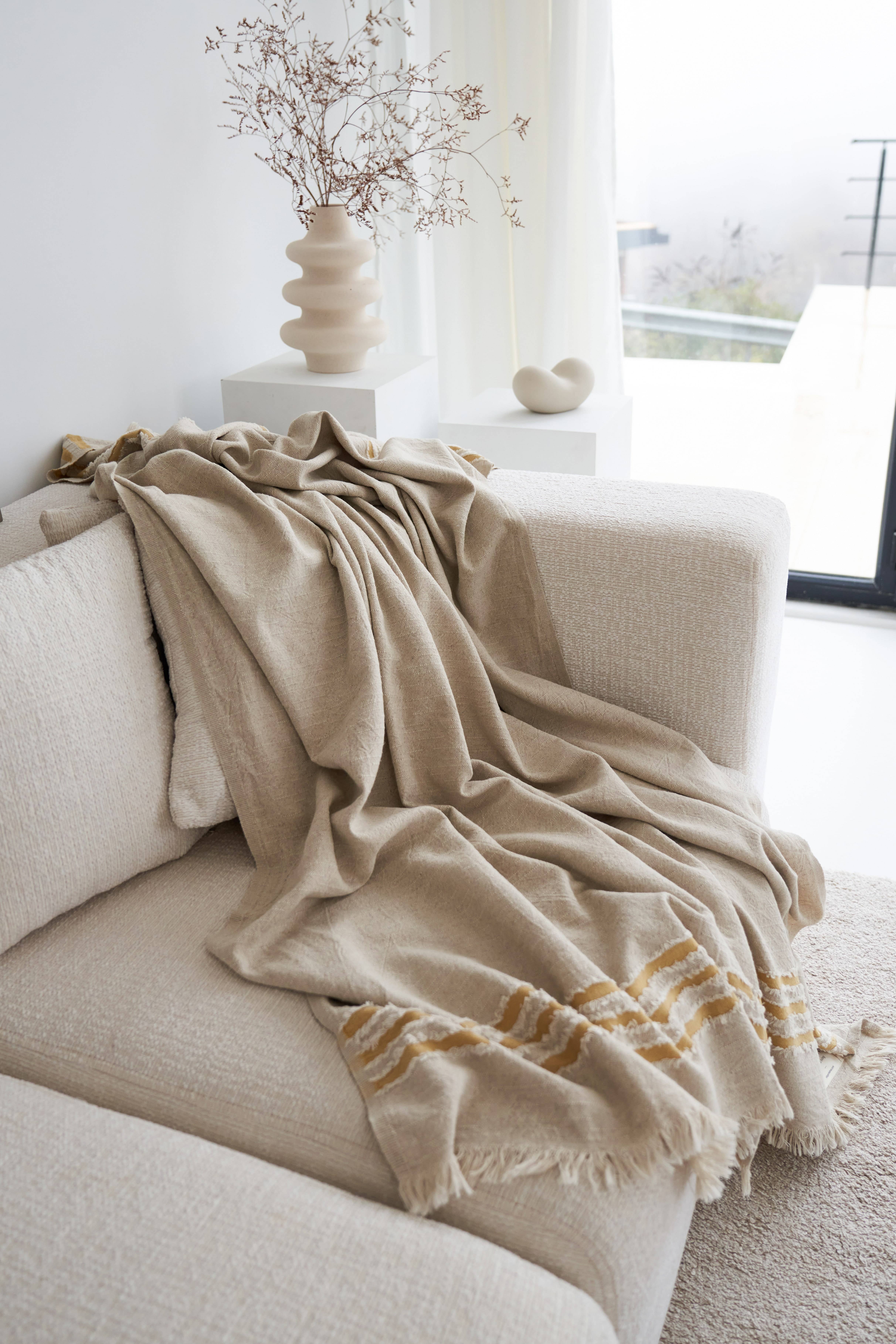 Primitive - Vente Plaids - Plaid à carreaux en lin Thalisse W018