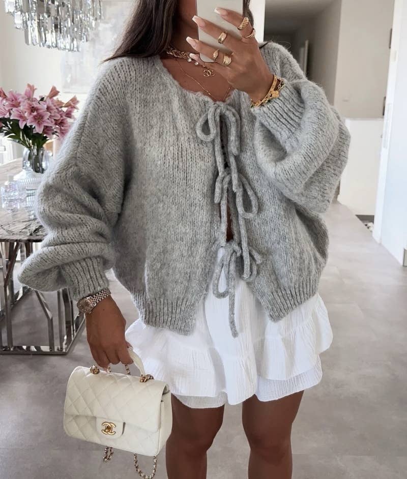 ESTEE BROWN - Venta al por mayor Cárdigan - Mujer - Chaleco de lana con cordones - 2461811