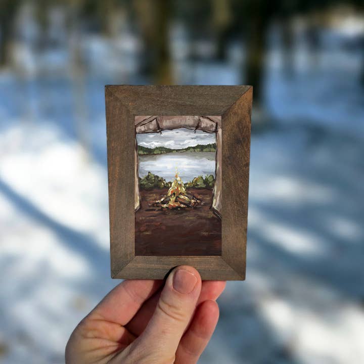 Campinglandskap tryck i ram för wholesale av The Cranberry Finch