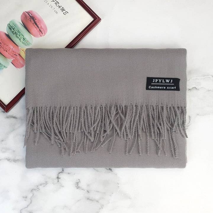 ShieldChic - Wholesale Scarf - Women's - Thickened Imitation Cashmere Solid Color Tassled Scarf6