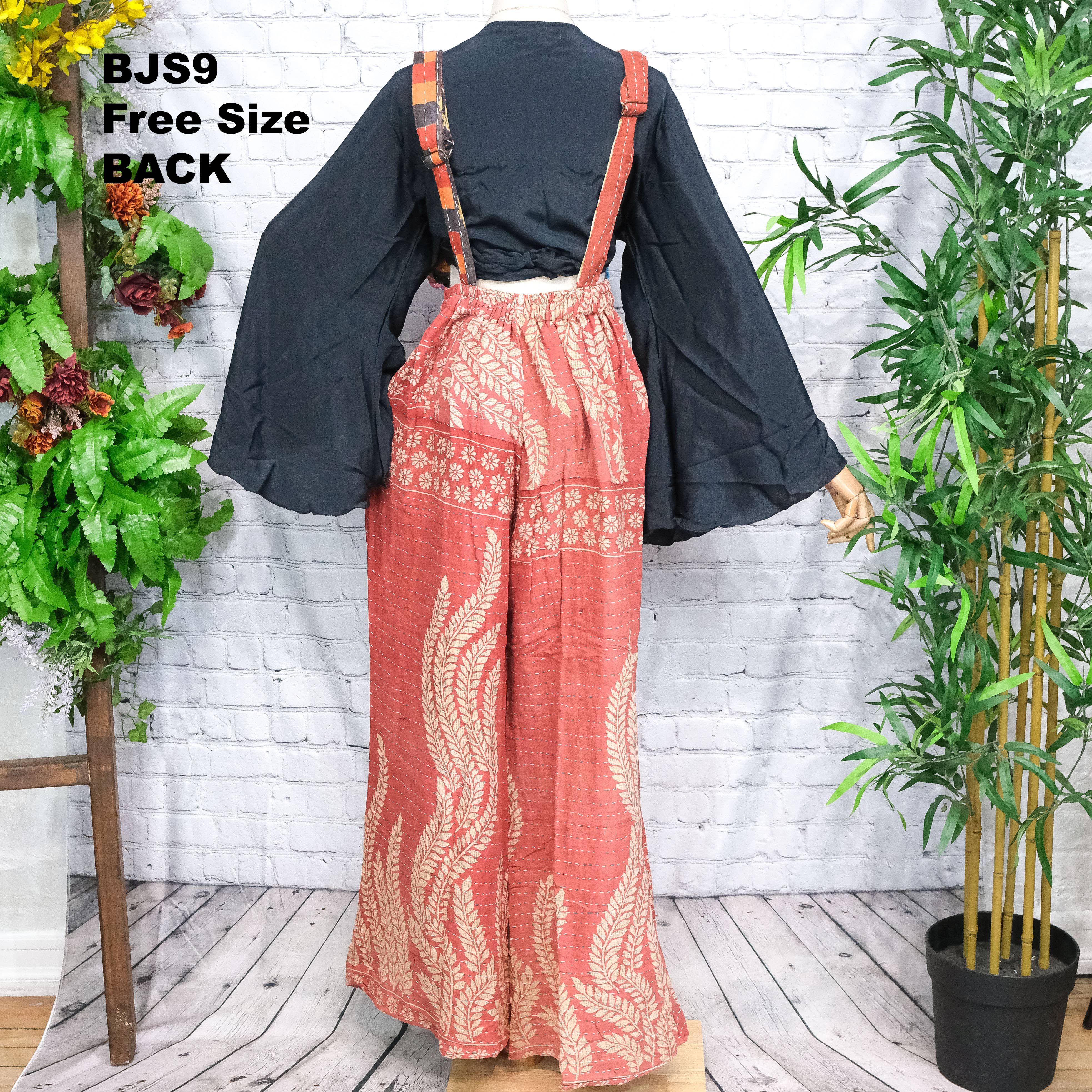 Karma Nepal Crafts - Wholesale Jumpsuit - Women's - Kantha Boho Bell Bottom Jumpsuit11