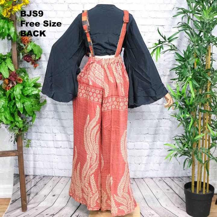 Karma Nepal Crafts - Wholesale Jumpsuit - Women's - Kantha Boho Bell Bottom Jumpsuit11