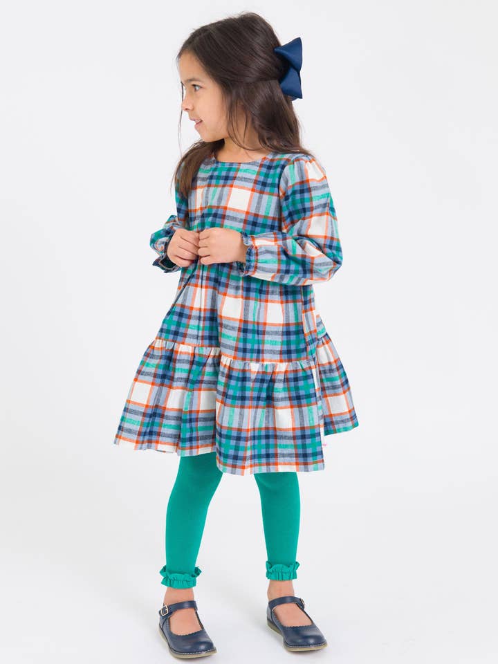 Girls Peyton Plaid Woven Long Sleeve Tiered Twirl Dress
for wholesale by RuffleButts + RuggedButts