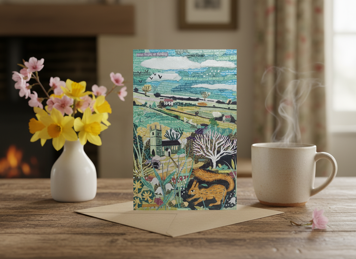 Jamie Poole – wholesale Everyday greeting card – First Sight of Spring – A5 Art Card, Pack of 6, Blank Inside2
