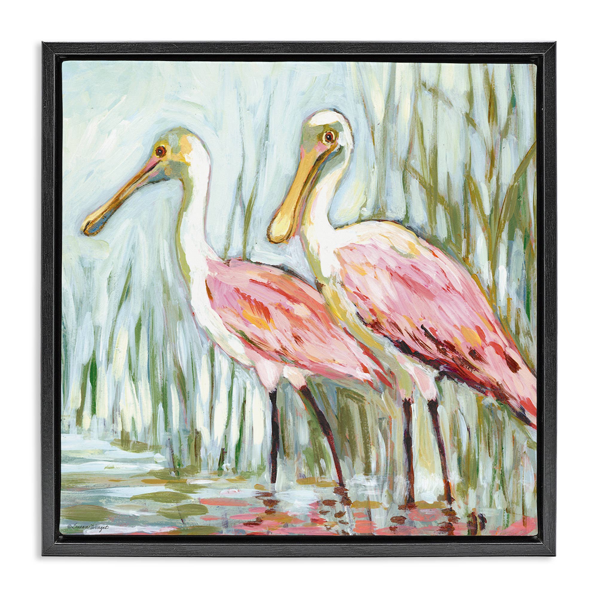 Stupell Industries - Wholesale Canvas Art - Spoonbill Birds Pair Floating Frame0