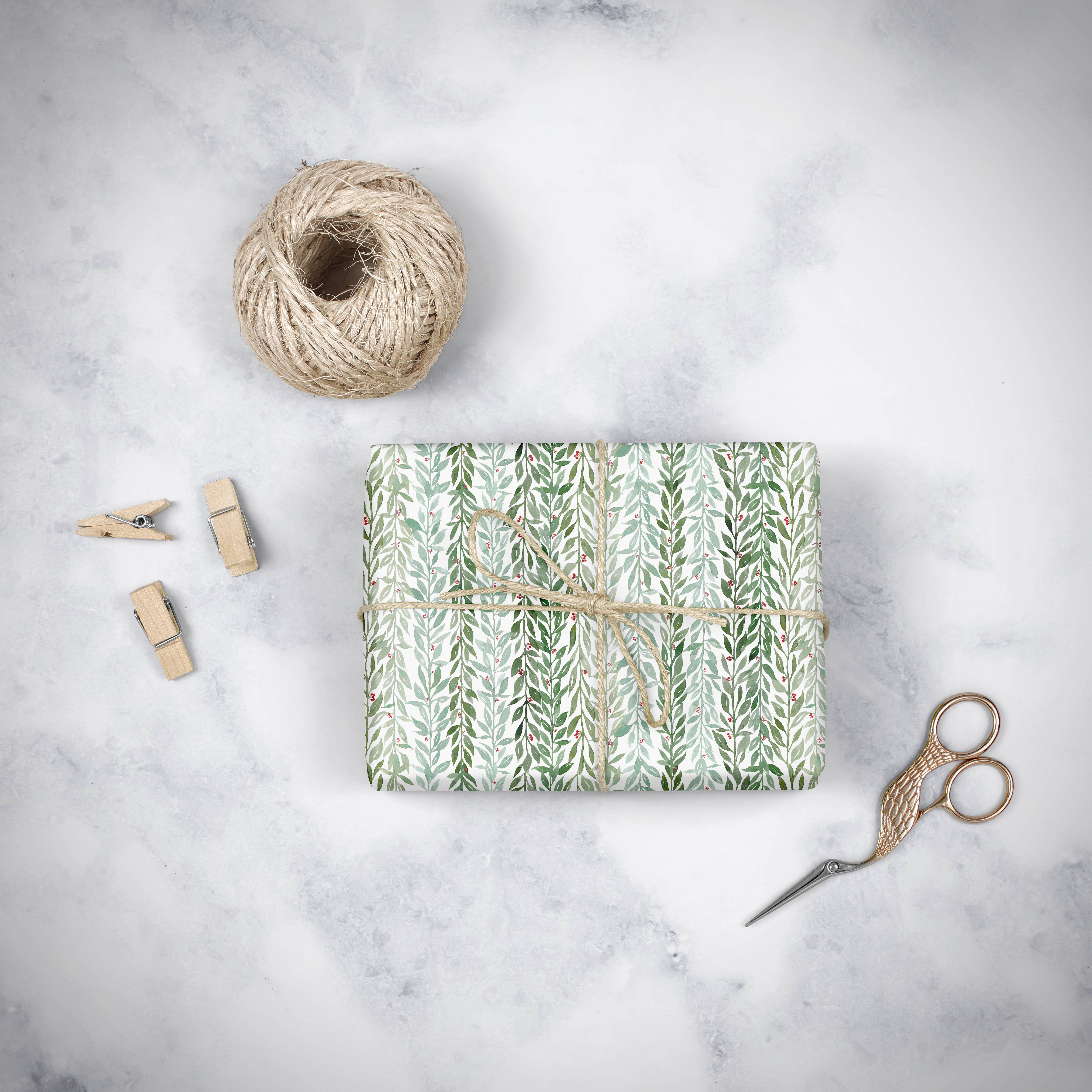 Phillips Designs - Wholesale Wrapping Paper Roll - Leaf Lines Art Paper2