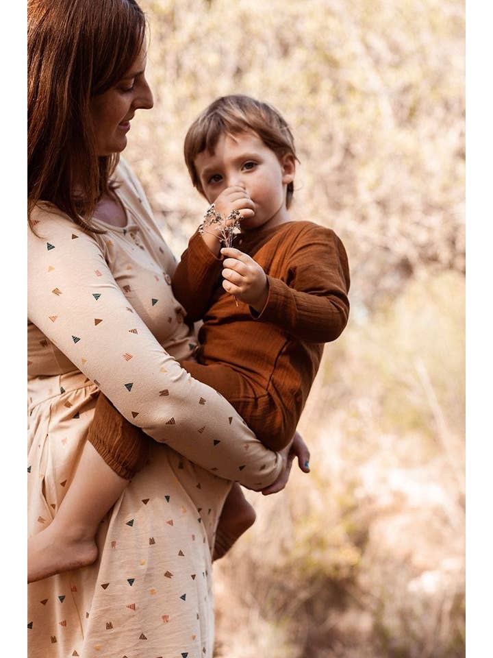 Tiralahilacha - Wholesale Jumpsuit - Baby - Basic brown muslin baby jumpsuit