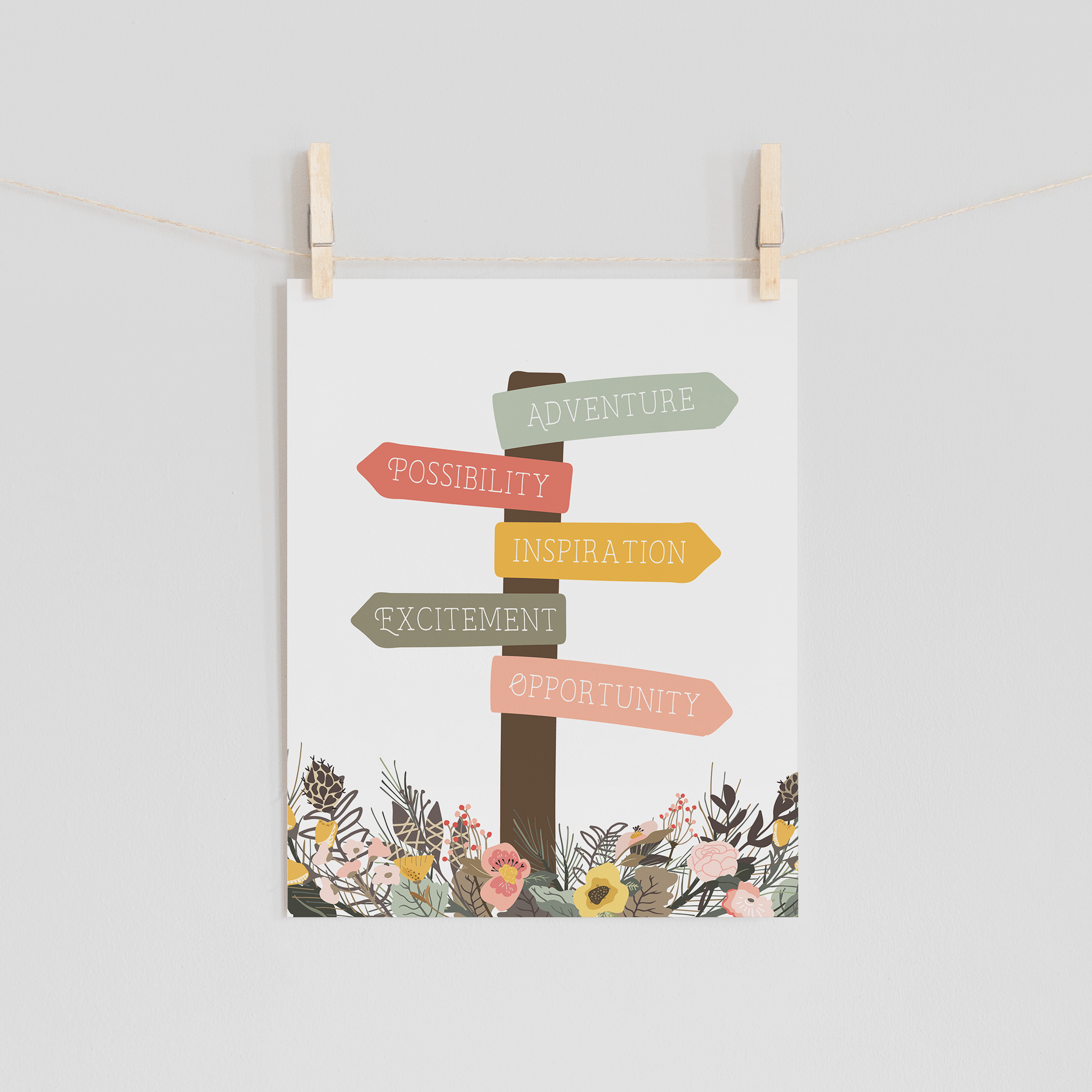 Flip The Script Studios - Wholesale Art Print - Floral Fields Signpost Art Print2