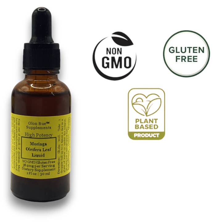 Olon Bue - Wholesale Tincture - Moringa (Moringa Oleifera) Leaf Liquid Extract Organic 1oz 6