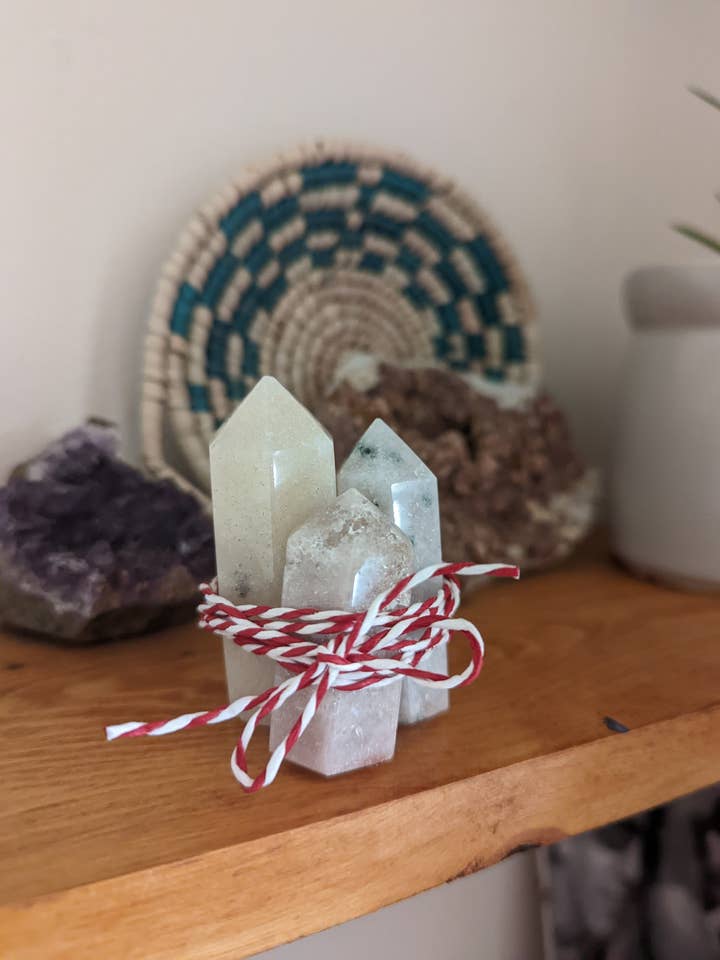 Roze amethist minitoren - set van 3 voor wholesale door JFOX Jewelry