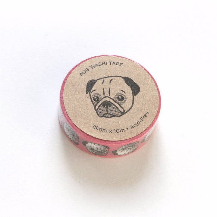 Smarty Pants Paper - Venta al por mayor Cinta washi - Cinta washi con diseño de taza de carlino rosa - 90 % de descuento en liquidación1