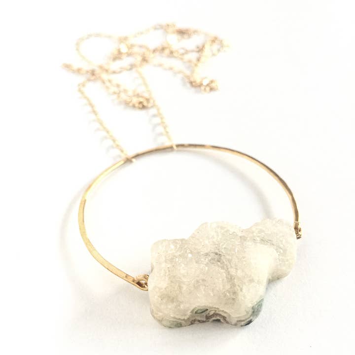 Ocean Jasper Druzy Necklace for wholesale by Third & Co. Studio