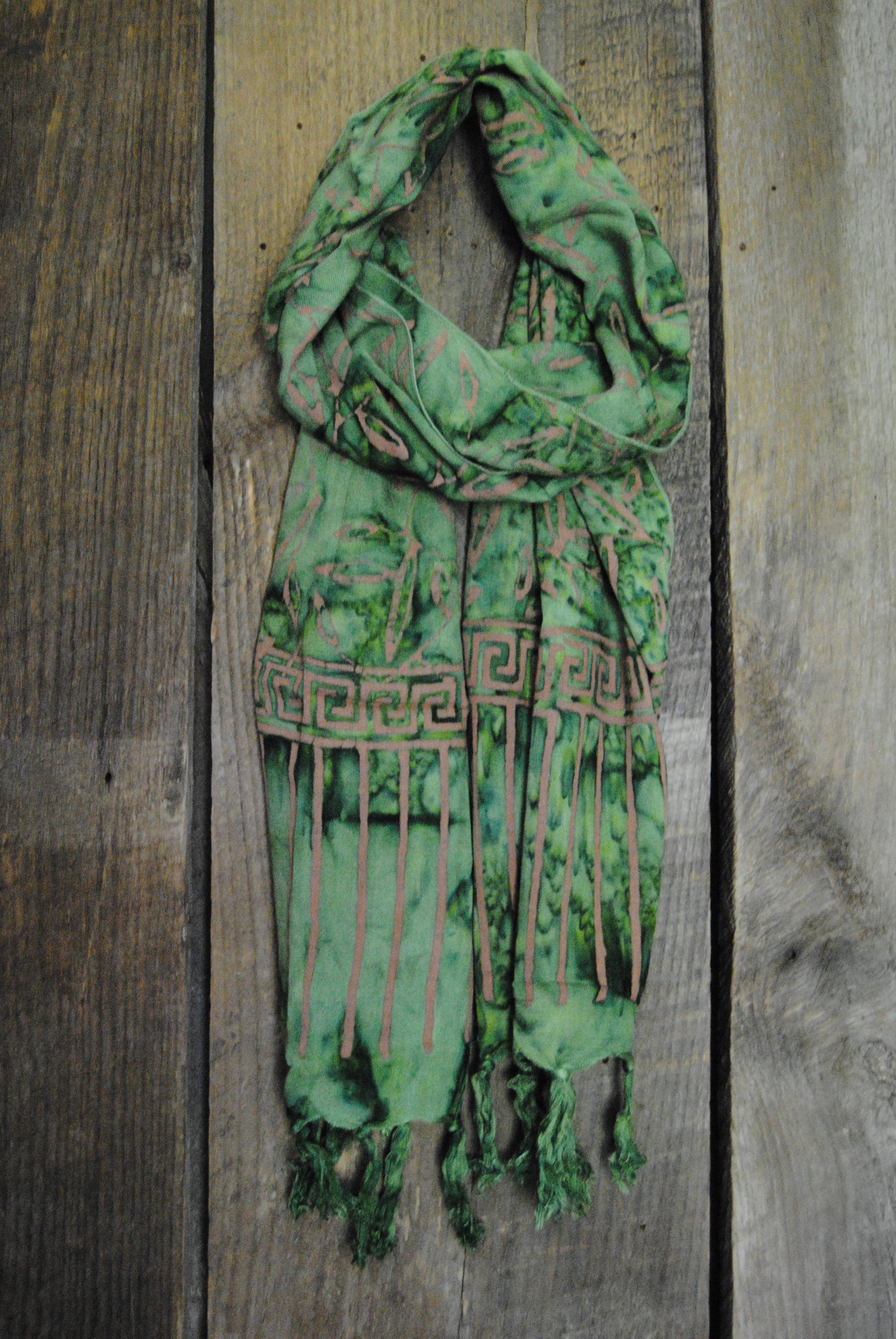 Nusantara Inc. - Wholesale Scarf - Women's - Rayon Batik Scarf - 98781 A-C (Knotted  Fringe)13