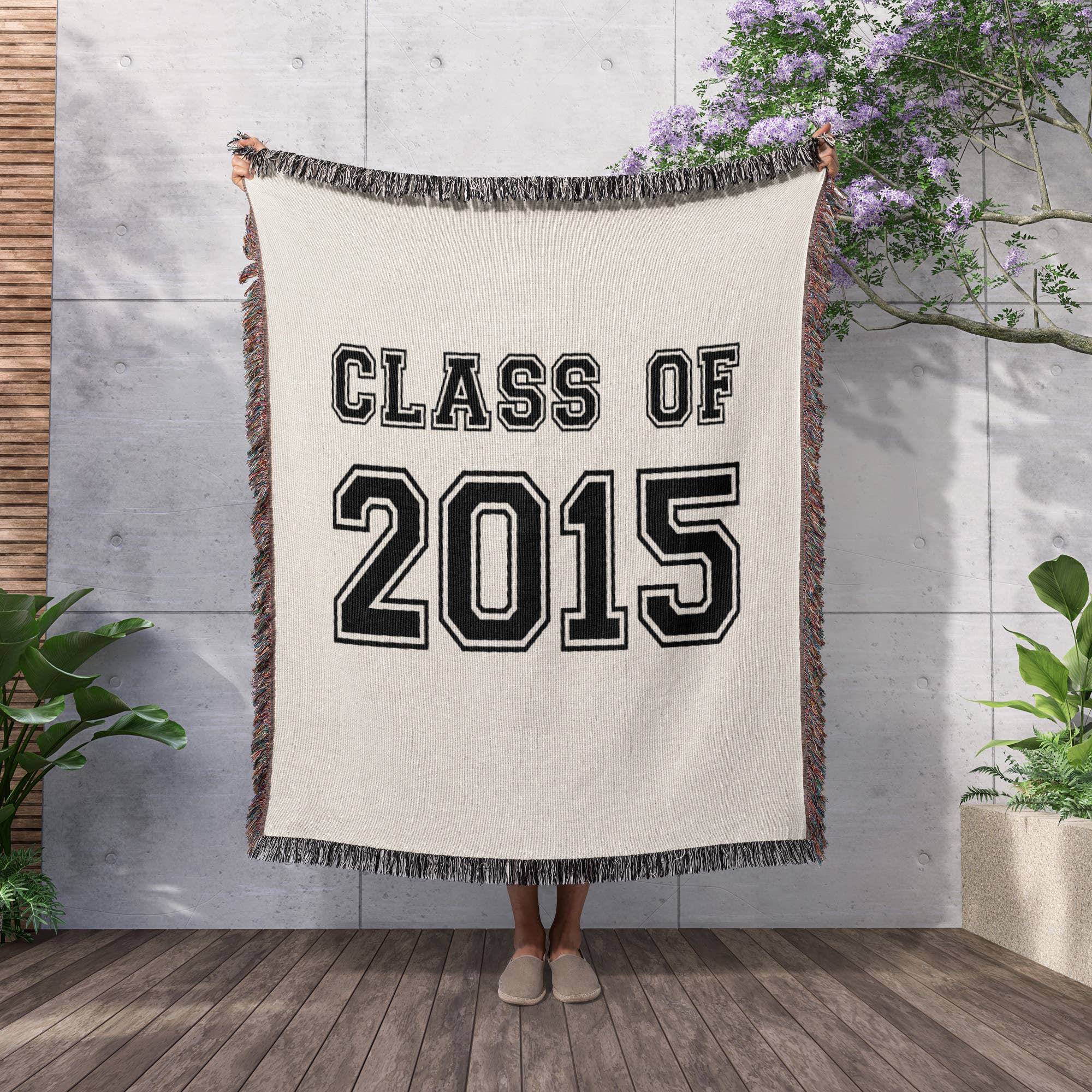 3dRose - Vente Plaids - 3dRose, Promotion de 2015 - Cadeau de remise des diplômes - diplômé de lycée, université ou collège, noir, Couverture2