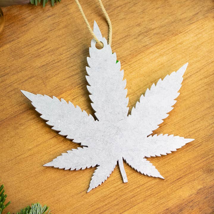Weed CBD Cannabis Metal Holiday Gift Christmas Ornaments for wholesale by Iron Maid Art