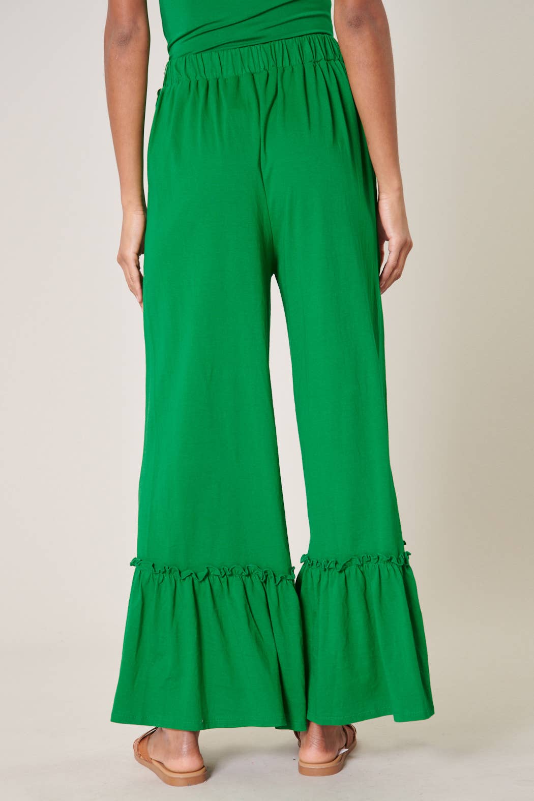 Sugarlips - Vente Pantalon – femme - Pantalon en coton tricoté à jambes larges avec volants Ryder7