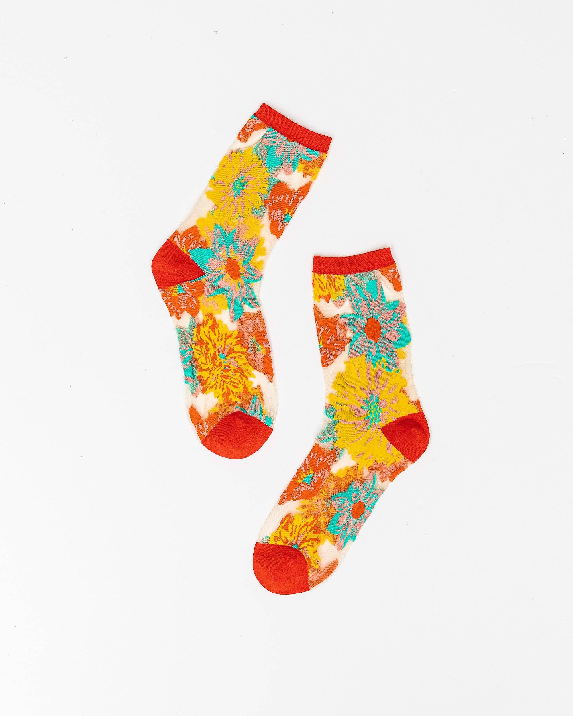 Sock Candy – wholesale Socks – Women's – Flower Power Sheer Crew Sock1