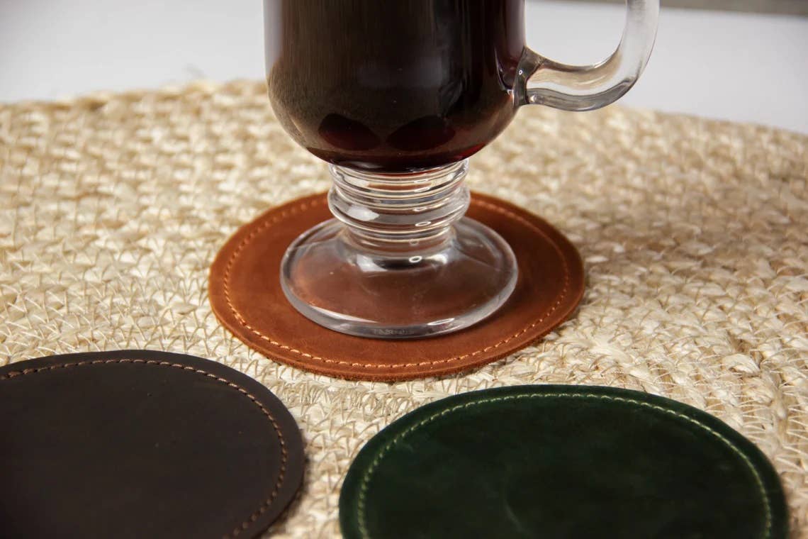 Pikore - Wholesale Onderzetters - Set ronde leren onderzetters7