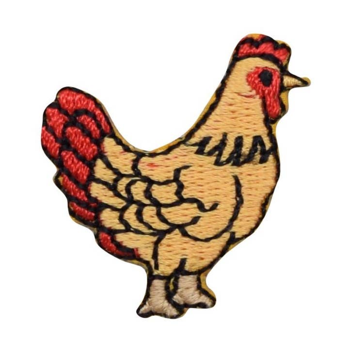 Wholesale Applique – Engroshandel Patch – Gul og rød kylling, høne, strygemærke0