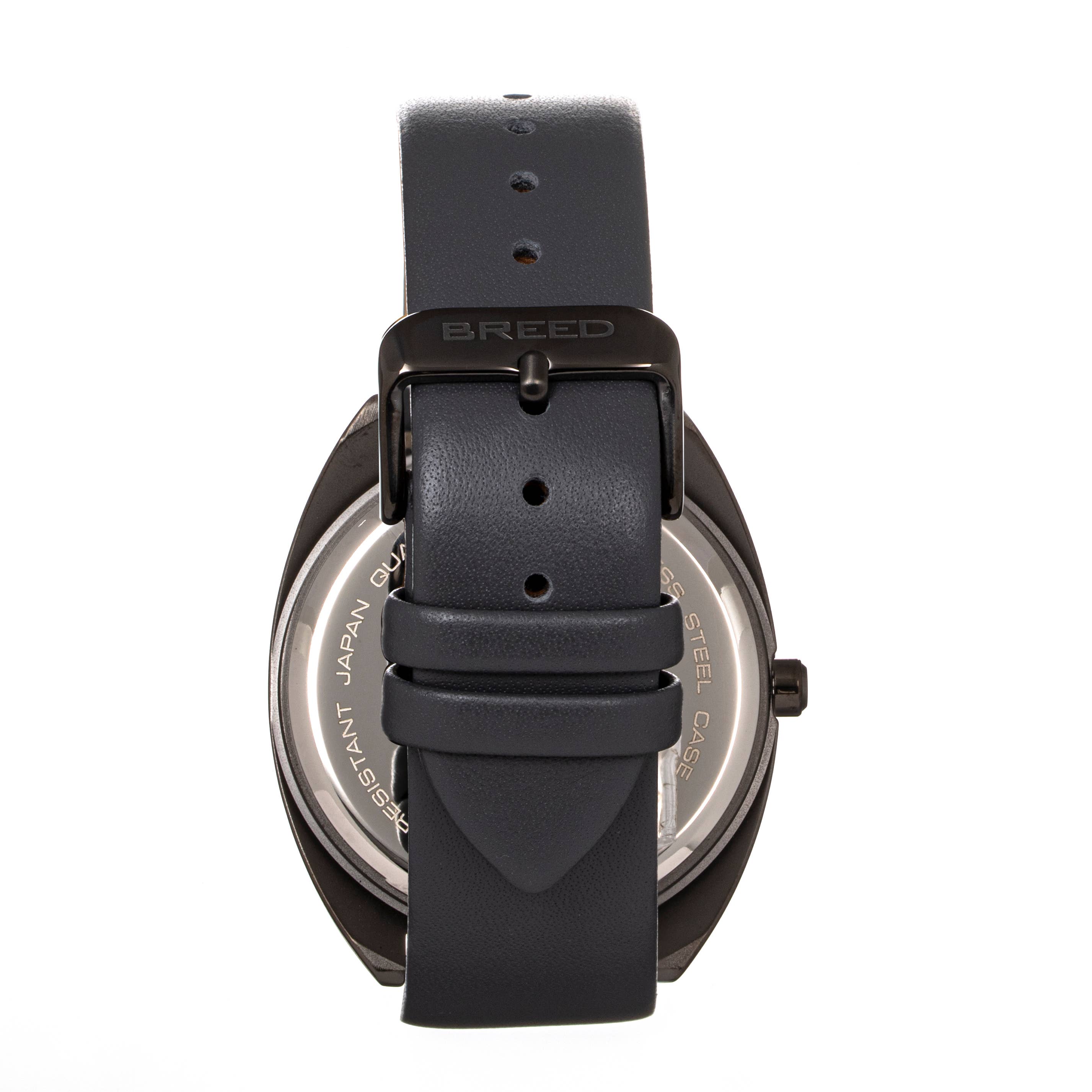 Breed - Vente Montre – homme - Montre Breed Victor avec bracelet en cuir et aiguilles lumineuses8