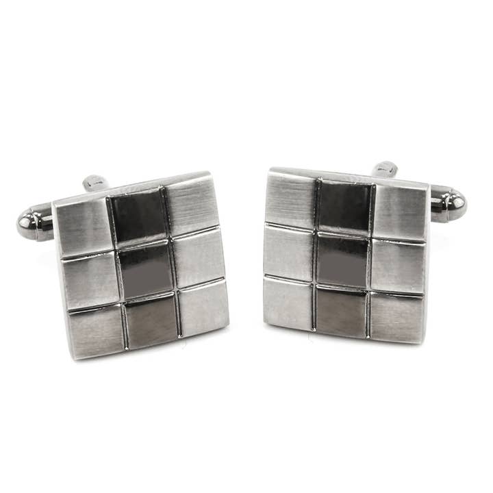 Gemelli quadrati in metallo canna di fucile spazzolato per la vendita all'ingrosso da parte di Sophos