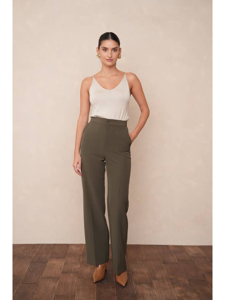 Attentif Paris – wholesale Byxor - Dam – Solid raka byxor med hög midja36