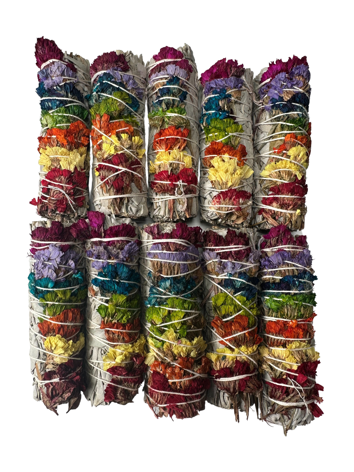 CaNatureLover – wholesale Sage bundle – ORGANIC 7 Chakra White Sage with SINUATA Flowers7