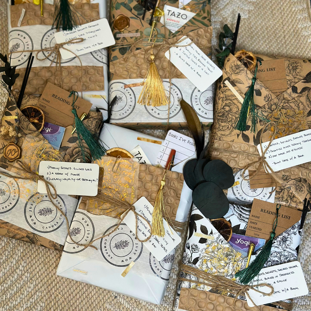 Wow Just Wow Candle Co - Vendita all'ingrosso Catalogo - Appuntamento al buio con un libro include nuovi romanzi e dolcetti.1