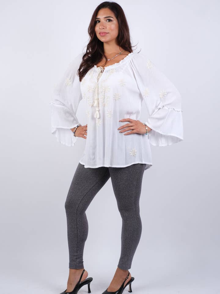 Classy White Chic Top for wholesale by Sacred Threads