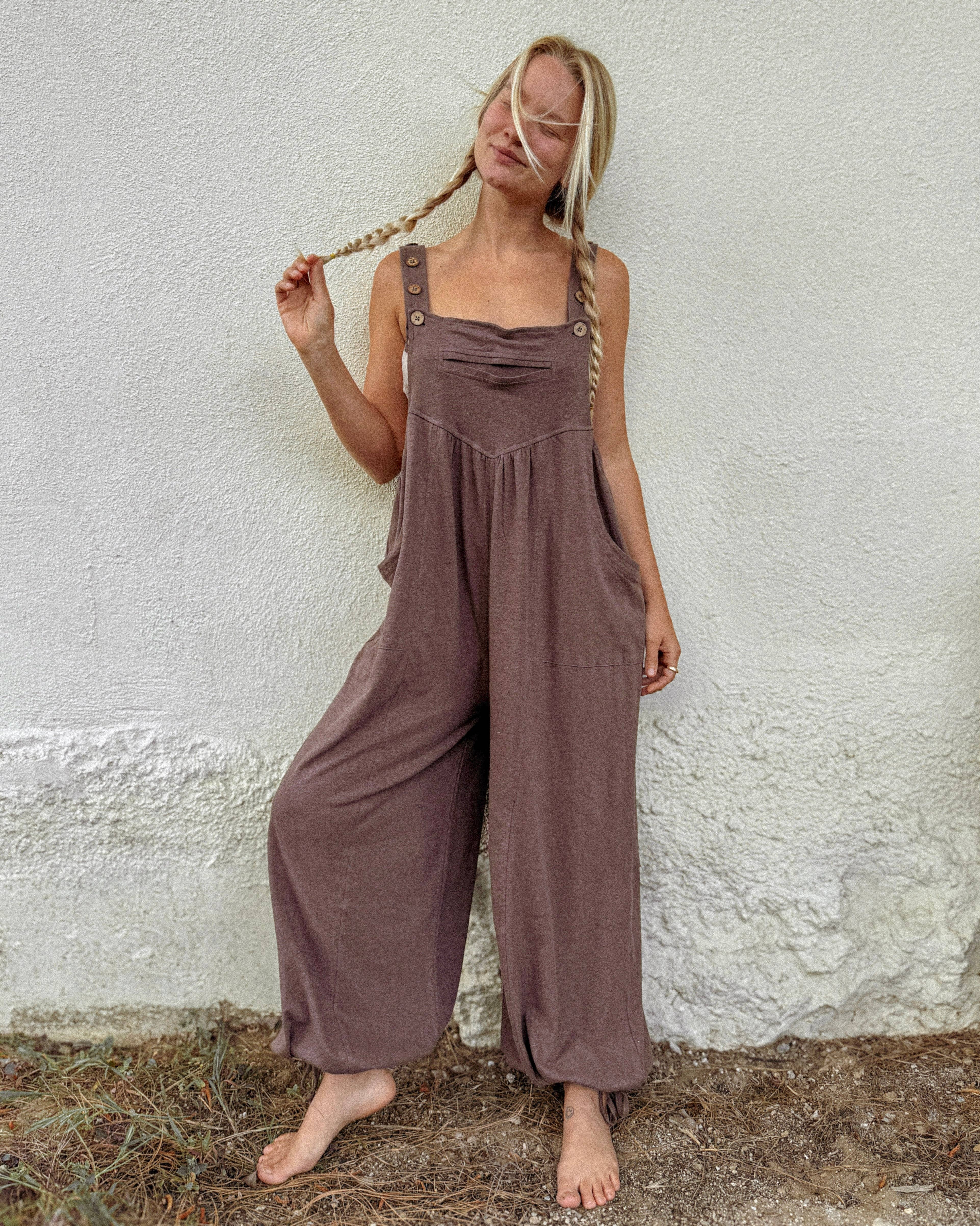 Gardenbelle Shop - Vendita all'ingrosso Salopette - Unisex - Salopette in CANAPA Organica Fibra Naturale Regolabile Boho Tuta6