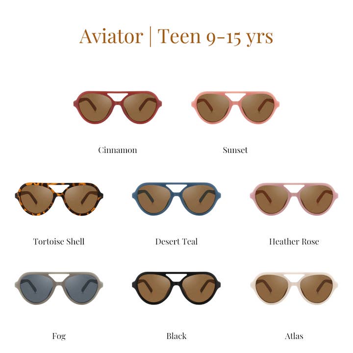 GRECH & CO. – wholesale Solglasögon/glasögon - Barn – Aviator | Polariserade solglasögon | Tonåring | 9-14 år
