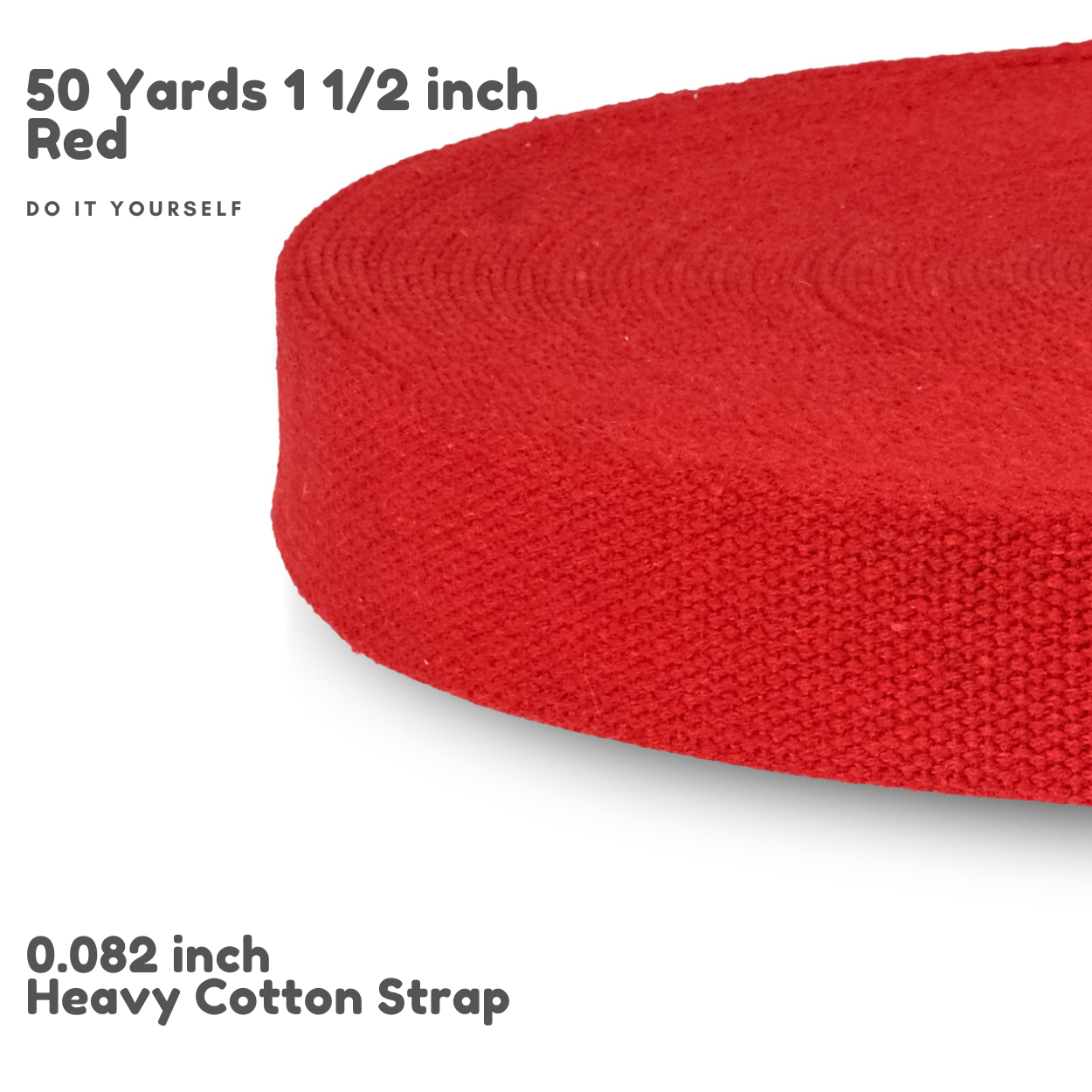 Dream Trimming Goods LLC - Vendita all'ingrosso Attrezzature per lavoretti e fai da te - Cinghia in cotone pesante rosso da 1,5" x 50 yard per cucire cinture e borse.1