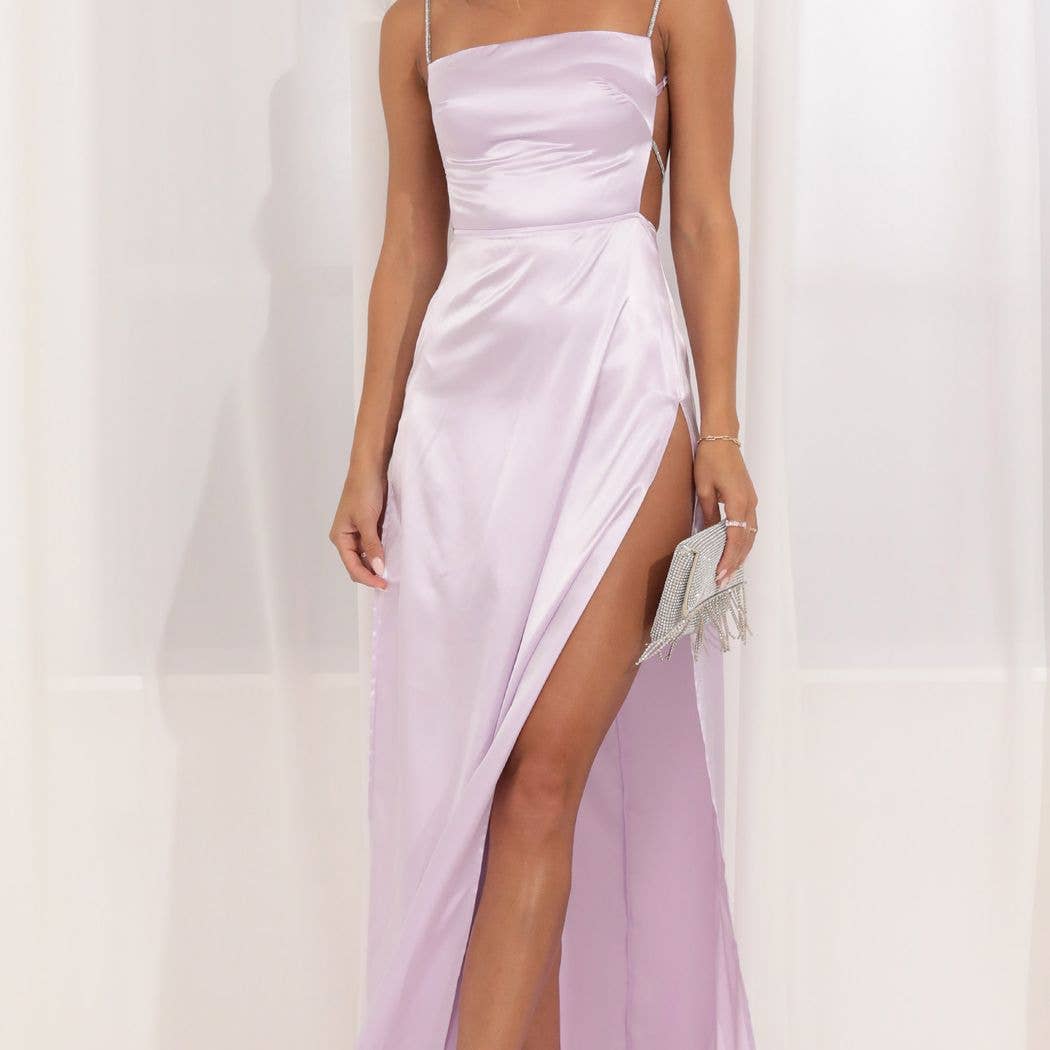 Lucy In The Sky - Venta al por mayor Vestido - Mujer - Vestido largo con strass en morado0