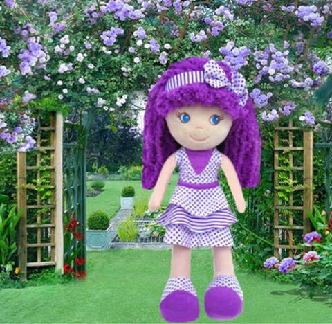 GirlzNDollz - Wholesale Doll - Kids - Violet soft doll - dots & stripes2
