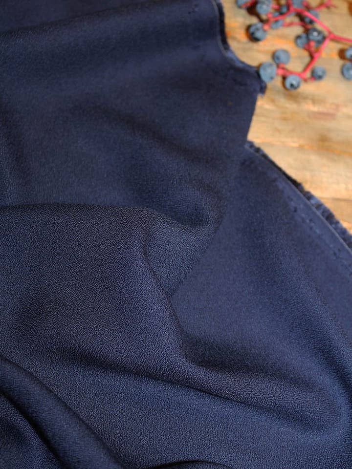 Atlantic Blue Viscose Crepe Fabric for wholesale by Eglantine et Zoé