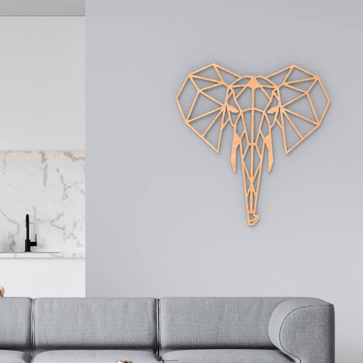 PeroWorx Designs - Wholesale Wall Accent - Geometric Elephant Wood Wall Decoration, Wall Art1