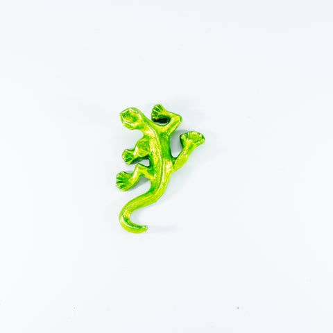Tilnar Art - Wholesale Versiering/decoratie voor buiten - Glitter Lime Gecko Klein 12 cm0