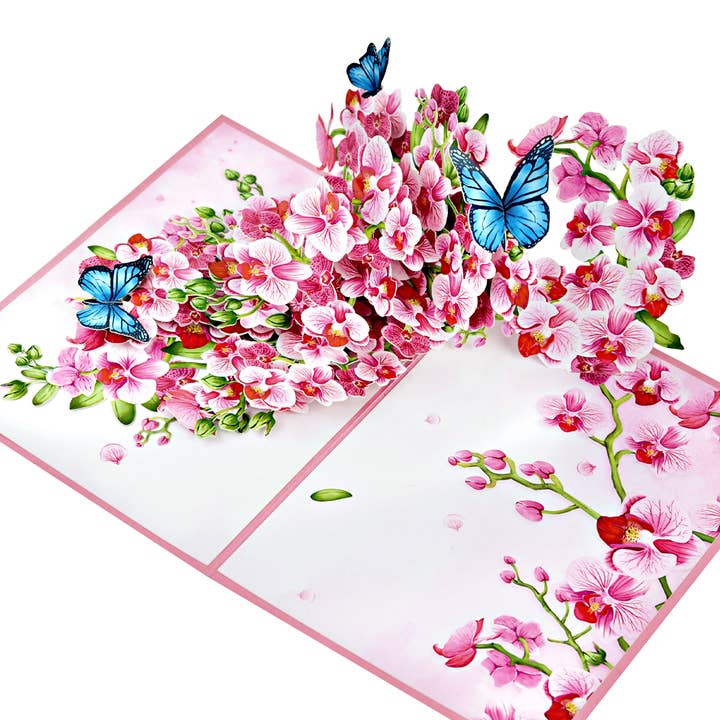 Wonder Paper Art - Wholesale Gewone wenskaart - POP-UP KAART MET ORCHIDEE