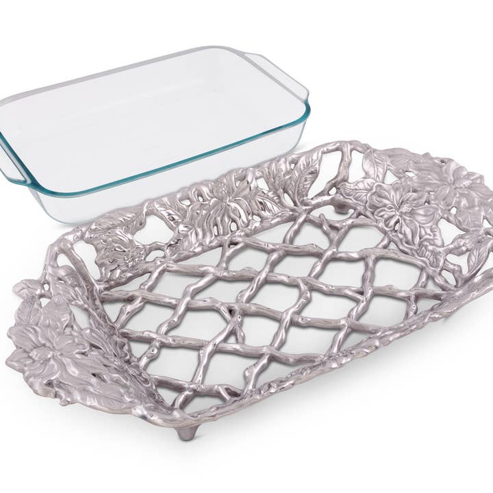 Arthur Court - Wholesale Baking Dish - Magnolia Pyrex Holder 3qt2