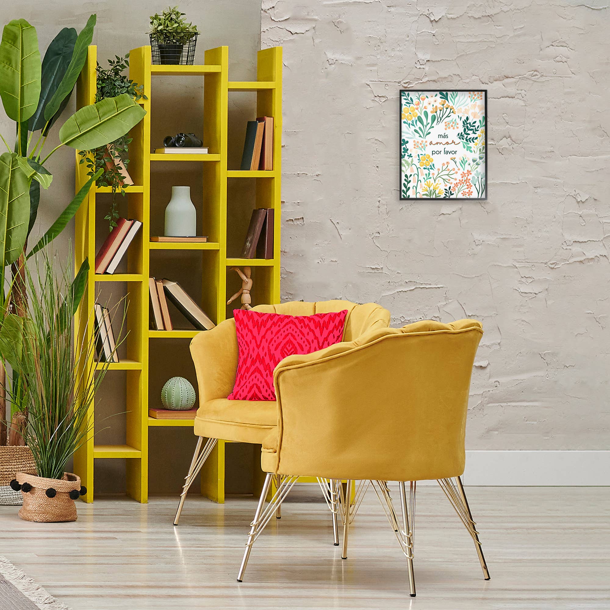 Stupell Industries – wholesale Väggdekor - Barn och baby – More Love Por Favour Blommor Framed Giclee Art1