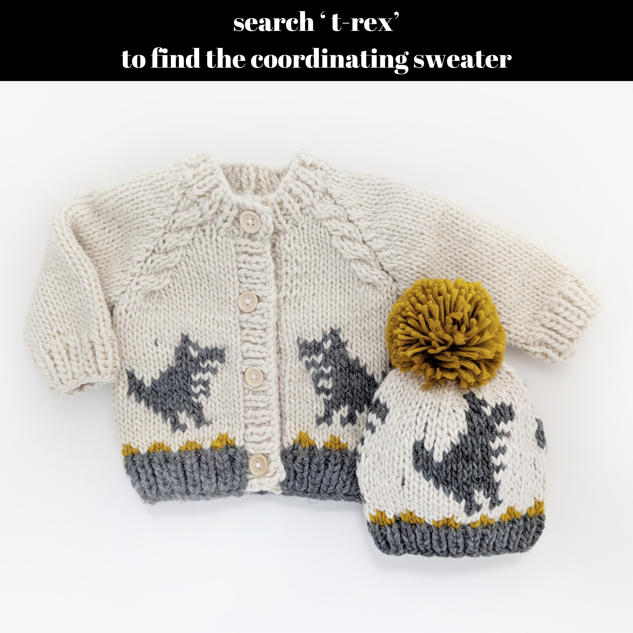 Huggalugs - Vente Bonnet – enfant - Bonnet en tricot T-Rex pour bébés et enfants4