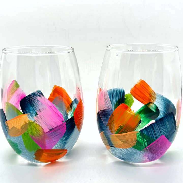 Heather Eck Artist LLC - Wholesale Wine Glass - Confetti | Party | Wine Glasses | Bachelorette | Celebrate