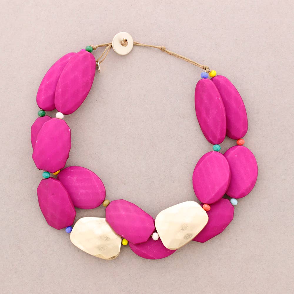 Sonata - Wholesale Beaded/Pearl Necklace - 2-Round Beaded Resin Necklace0