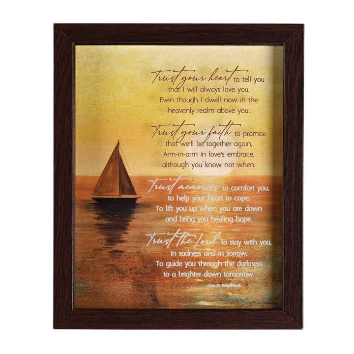 Magnolia – wholesale Decorative tabletop object – Framed Art Trust Your Heart 8x101