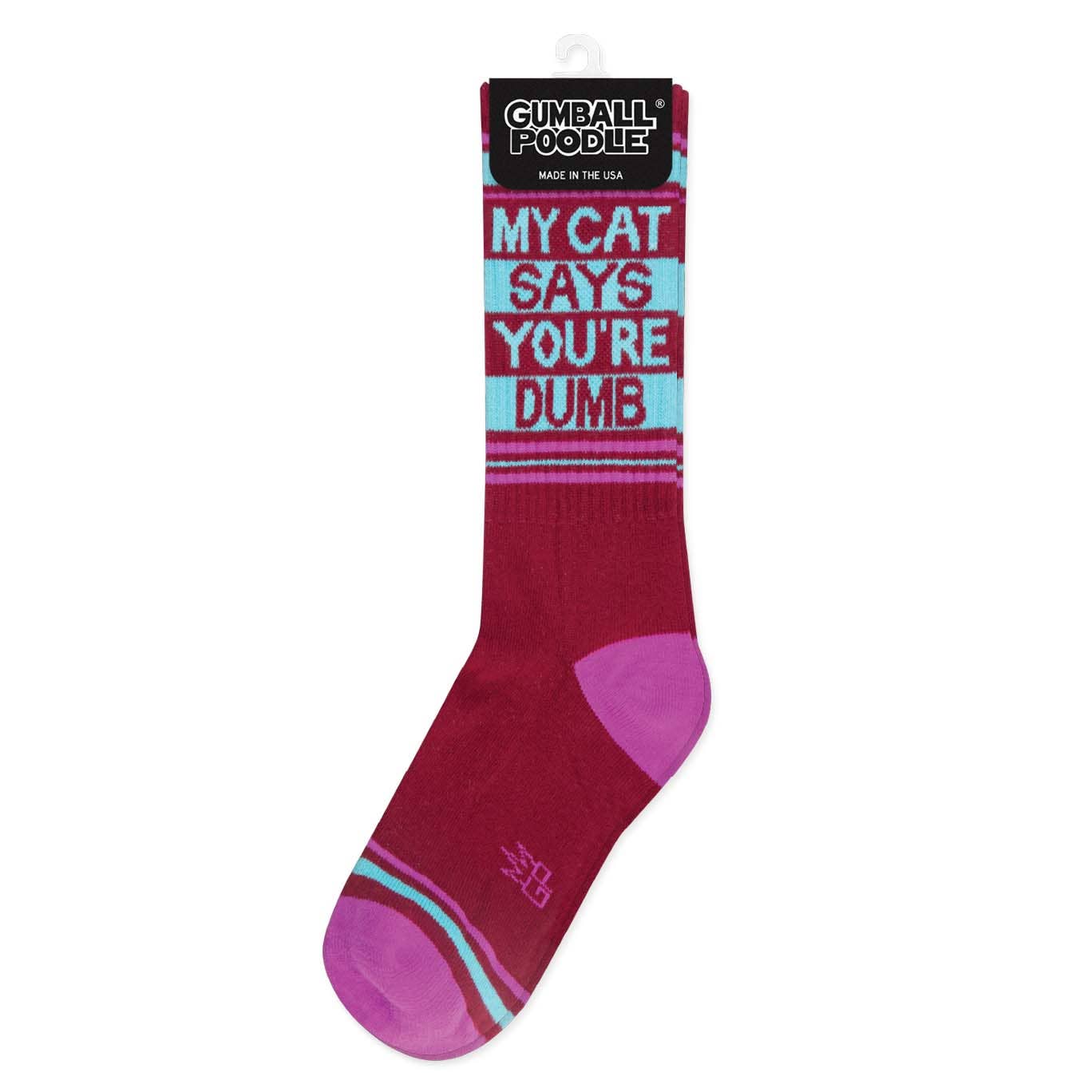 Gumball Poodle - Wholesale Socks – Unisex - My Cat Says You're Dumb Gym Crew Socks2