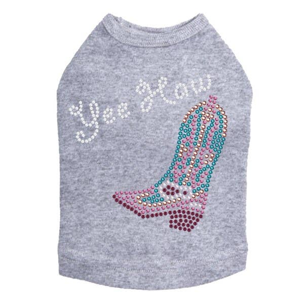 Boot - Pink & Turquoise with Yee Haw - Dog Tank for wholesale by Dog in the Closet