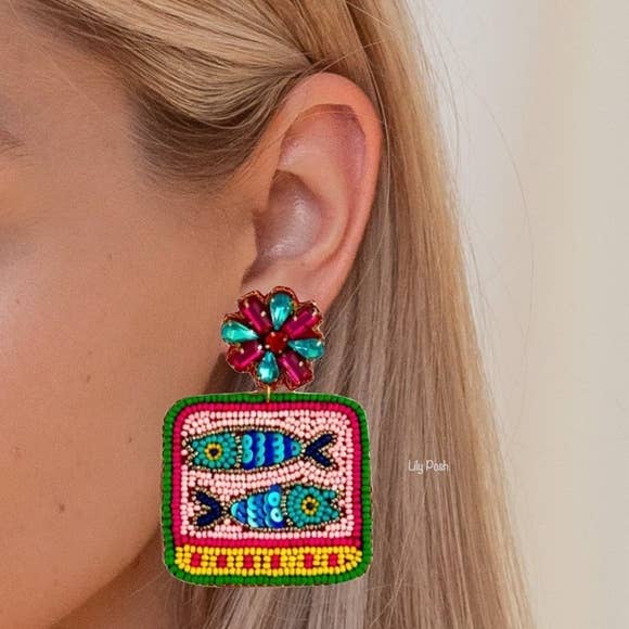 Lily Posh - Wholesale Dangle Earrings - Sardines Earring, Sardines in Tin Can Lily Posh1