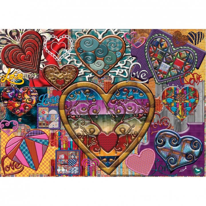 Puzzle Coeurs de verre 1000 pièces pour la vente par JaCaRou Puzzles Inc.