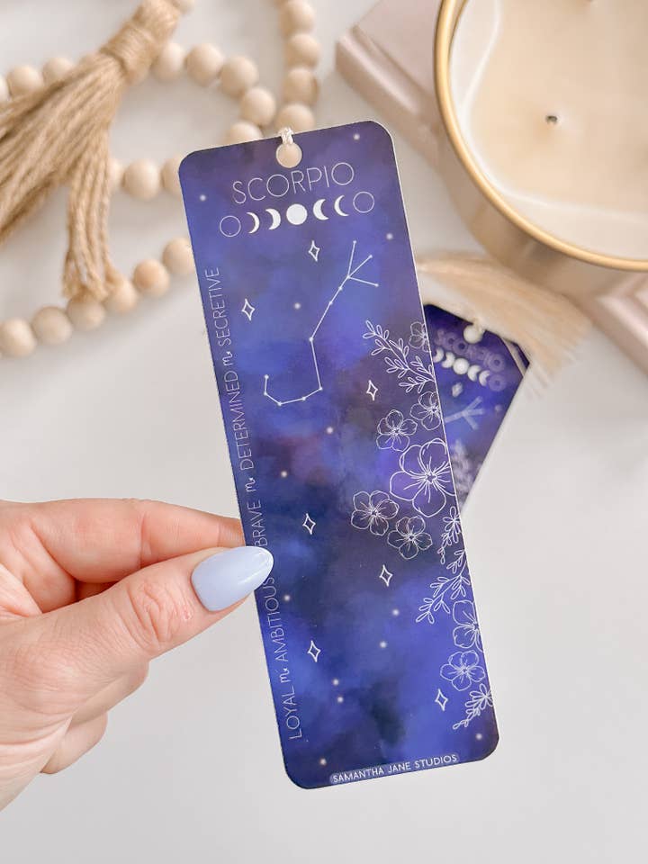Marque-page de l'horoscope du Scorpion pour la vente par Samantha Jane Studios