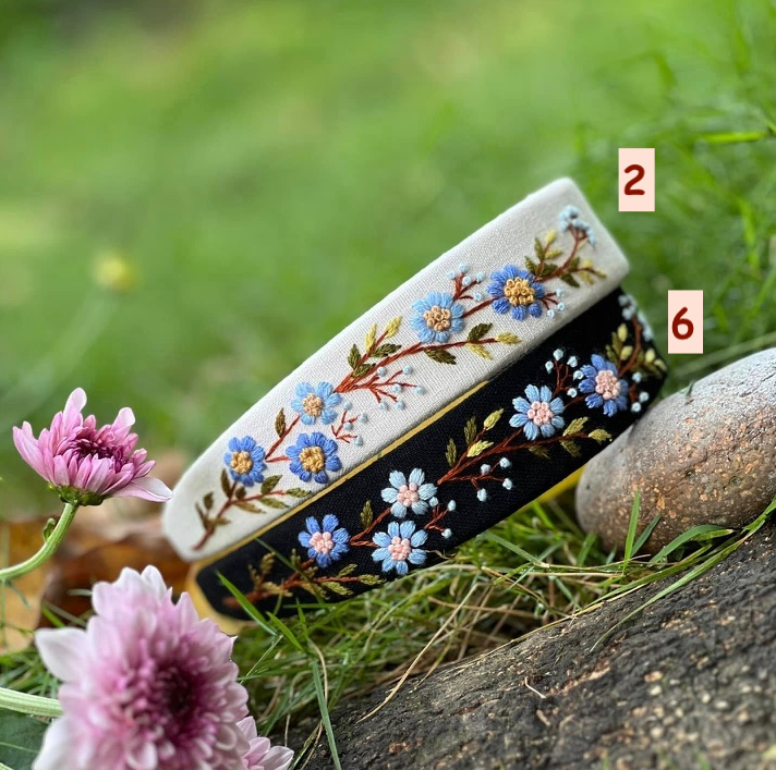 Quince Fables - Vendita all'ingrosso Fascia per capelli - Donna - Fascia Ricamata Floreale Estiva, Collezione Ariella✅10